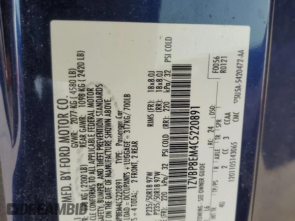 2012 Ford Mustang V6 с VIN 1ZVBP8EM4C5220891, выставлен на аукционе Copart как лот 54748715 с пробегом 113 360 миль миль и Списание • Salvage title. История ставок и продаж доступна на DreamBid. Изображение 12.