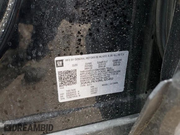 2021 GMC Terrain SLT с VIN 3GKALPEV2ML325402, выставлен на аукционе Copart как лот 57349565 с пробегом 51 900 миль миль и Списание • Salvage title. История ставок и продаж доступна на DreamBid. Изображение 14.