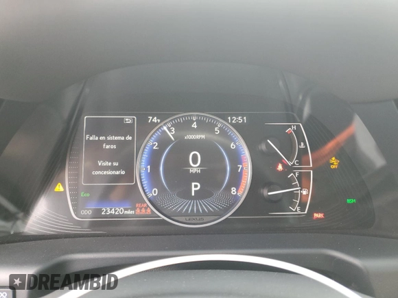 2023 Lexus ES 350 with VIN 58ADZ1B1XPU148747, listed as a Copart auction lot 49619555 with 23,420 mi miles and Salvage Title. Bid and sale history available at DreamBid. Image 9.