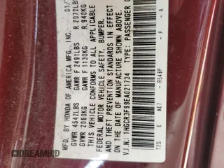 2014 Honda Accord Touring with VIN 1HGCR3F99EA021734, listed as a Copart auction lot 59976805 with 141,020 mi miles and Salvage title. Bid and sale history available at DreamBid. Image 12.