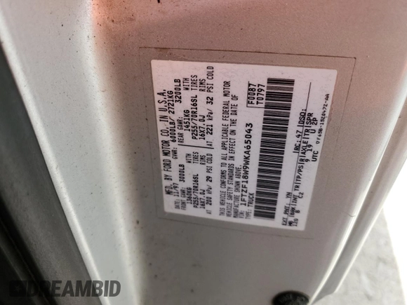 1998 Ford F-150 z VIN 1FTZF18W9WKA65043, wystawiony jako Copart lot #48902695 z przebiegiem 133 727 mil mil oraz Szkoda całkowita • Salvage title. Historia ofert i sprzedaży dostępna na DreamBid. Obrazek 14.