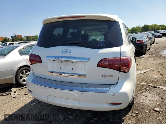 2016 Infiniti QX80 with VIN JN8AZ2NE5G9121014, listed as a Copart auction lot 60242204 with 118,575 mi miles and Salvage Title. Bid and sale history available at carsss.com. Image 6.