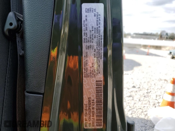 2023 Jeep Wrangler Sport S with VIN 1C4HJXDG0PW629815, listed as a Copart auction lot 53826875 with 9,260 mi miles and Salvage Title. Bid and sale history available at DreamBid. Image 14.