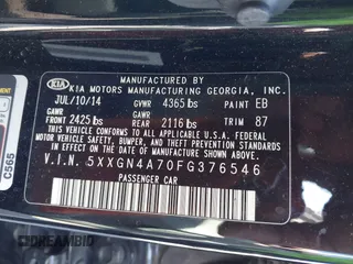 2015 Kia Optima EX с VIN 5XXGN4A70FG376546, выставлен на аукционе IAAI как лот 42756726 с пробегом 195 728 миль миль и . История ставок и продаж доступна на DreamBid. Изображение 9.