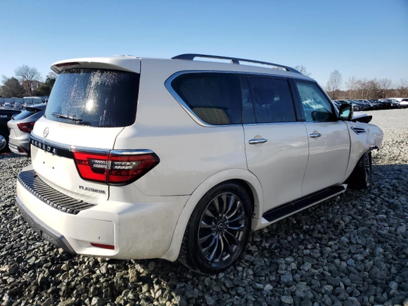 2023 Nissan Armada Platinum with VIN JN8AY2DA6P9403115, listed as a Copart auction lot 83341654 with 33,264 mi miles and Salvage Title. Bid and sale history available at carsss.com. Image 3.