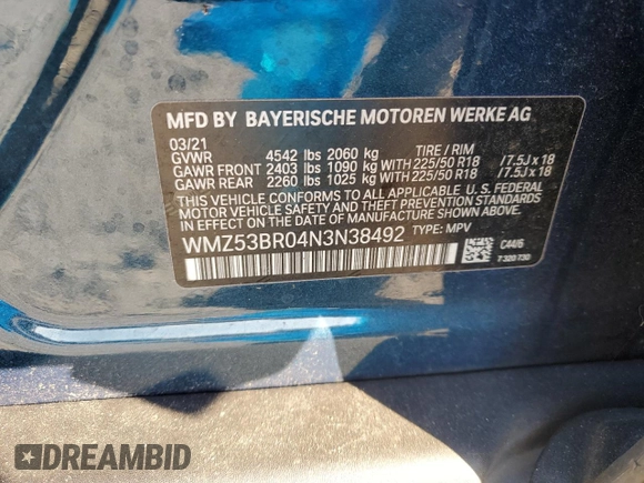2022 MINI Countryman Cooper S with VIN WMZ53BR04N3N38492, listed as a Copart auction lot 85872264 with 33,186 mi miles and Salvage title. Bid and sale history available at DreamBid. Image 15.