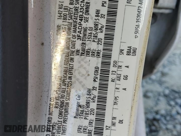 2012 Ford Fiesta SE with VIN 3FADP4BJ3CM101275, listed as a Copart auction lot 85560904 with 101,169 mi miles and Salvage Title. Bid and sale history available at DreamBid. Image 13.