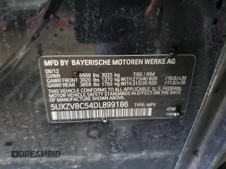 2013 BMW X5 xDrive50i с VIN 5UXZV8C54DL899186, выставлен на аукционе Copart как лот 59593505 с пробегом 141 652 миль миль и Списание • Salvage title. История ставок и продаж доступна на DreamBid. Изображение 13.