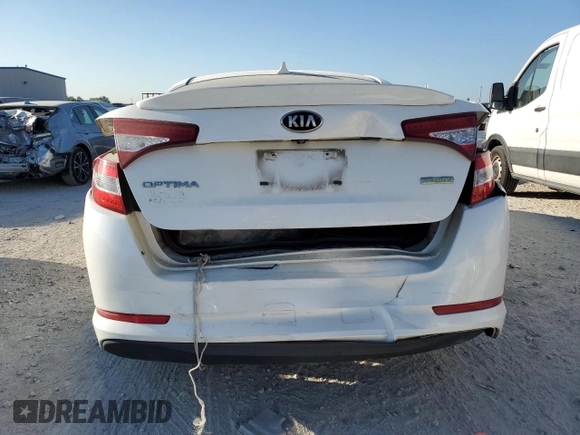 2013 Kia Optima Hybrid LX with VIN KNAGM4AD9D5043527, listed as a Copart auction lot 72262804 with 0 mi miles and Salvage Title. Bid and sale history available at carsss.com. Image 6.