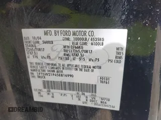 2005 Ford F-250 XL с VIN 1FTSW21P45EB16990, выставлен на аукционе IAAI как лот 41741408 с пробегом Не указан миль и . История ставок и продаж доступна на DreamBid. Изображение 9.