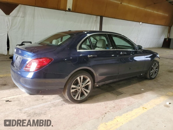 2021 Mercedes-Benz C 300 with VIN W1KWF8EBXMR626969, listed as a Copart auction lot 85229084 with 42,698 mi miles and Salvage Title. Bid and sale history available at carsss.com. Image 3.