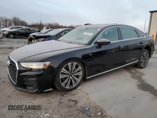 2023 Audi A8 with VIN WAULDAF8XPN002207, listed as a Copart auction lot 84796454 with 25,632 mi miles and Salvage Title. Bid and sale history available at carsss.com. Image 1.