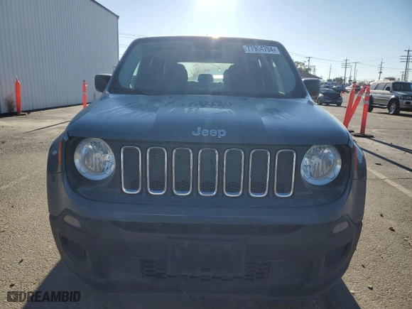 2017 Jeep Renegade Sport with VIN ZACCJAAH6HPF12808, listed as a Copart auction lot 77954704 with 80,509 mi miles and Salvage Title. Bid and sale history available at carsss.com. Image 5.