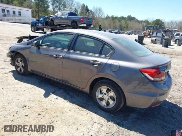 2015 Honda Civic Sedan LX with VIN 19XFB2F57FE030308, listed as a IAAI auction lot 41858216 with 190,293 mi miles. Bid and sale history available at carsss.com. Image 3.