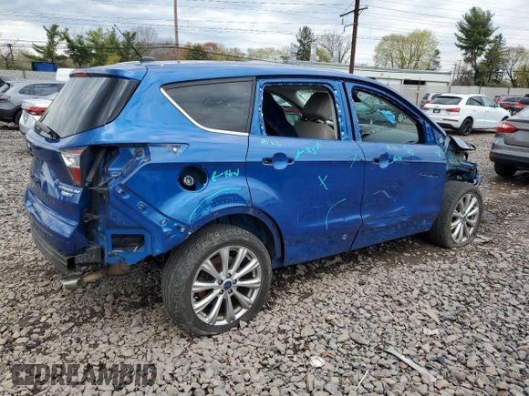 2017 Ford Escape Titanium with VIN 1FMCU9JD1HUA44855, listed as a Copart auction lot 52526095 with 62,356 mi miles and Salvage Title. Bid and sale history available at carsss.com. Image 3.
