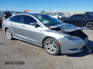 2015 Chrysler 200 Limited with VIN 1C3CCCAB3FN648003, listed as a IAAI auction lot 41859467 with 111,880 mi miles. Bid and sale history available at carsss.com. Image 1.
