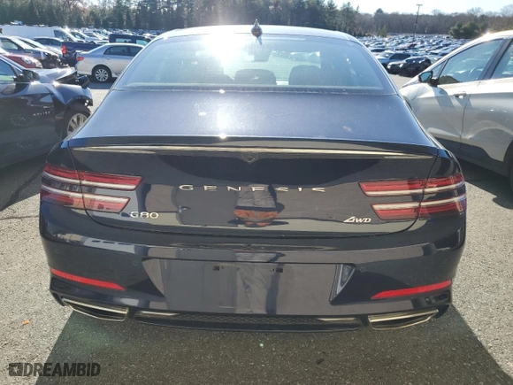 2023 Genesis G80 2.5T with VIN KMTGB4SC3PU196995, listed as a Copart auction lot 82383094 with 28,402 mi miles and Non Repairable. Bid and sale history available at carsss.com. Image 6.