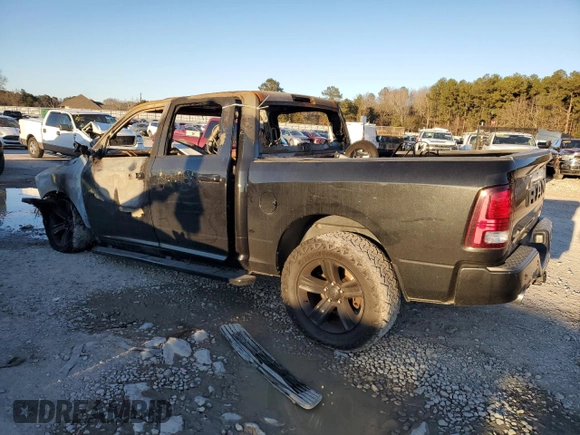 2018 Ram 1500 Night with VIN 1C6RR7MT5JS152282, listed as a Copart auction lot 42986395 with 0 mi miles and Salvage Title. Bid and sale history available at carsss.com. Image 2.