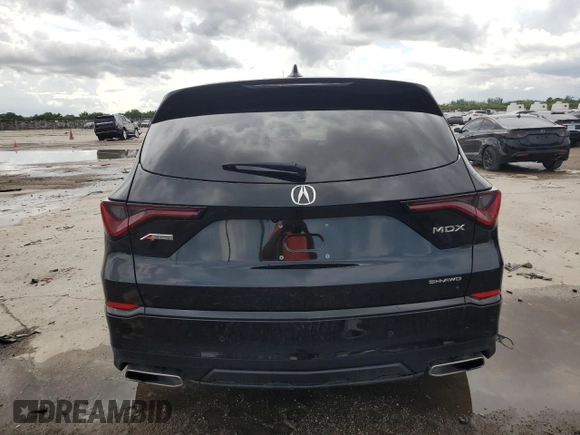 2022 Acura MDX w/A-Spec Package with VIN 5J8YE1H0XNL051642, listed as a Copart auction lot 70593004 with 27,978 mi miles and Salvage Title. Bid and sale history available at carsss.com. Image 6.