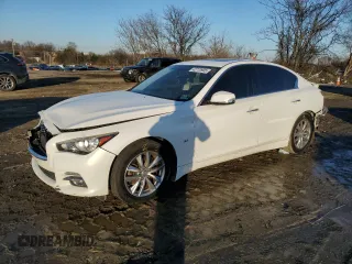 2015 Infiniti Q50 Premium with VIN JN1BV7ARXFM415749, listed as a Copart auction lot 42770905 with 111,660 mi miles and Salvage Title. Bid and sale history available at carsss.com. Image 1.