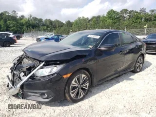 2017 Honda Civic EX-L with VIN 19XFC1F77HE009387, listed as a Copart auction lot 57290665 with 76,964 mi miles and Salvage title. Bid and sale history available at DreamBid. Image 1.