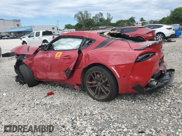 2021 Toyota GR Supra 3.0 with VIN WZ1DB0C02MW043797, listed as a Copart auction lot 73834264 with 0 mi miles and Non Repairable. Bid and sale history available at carsss.com. Image 2.
