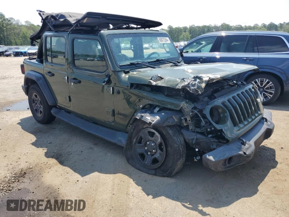 2021 Jeep Wrangler Unlimited Sport with VIN 1C4HJXDG6MW737612, listed as a Copart auction lot 60875264 with 29,220 mi miles and Salvage title. Bid and sale history available at DreamBid. Image 4.