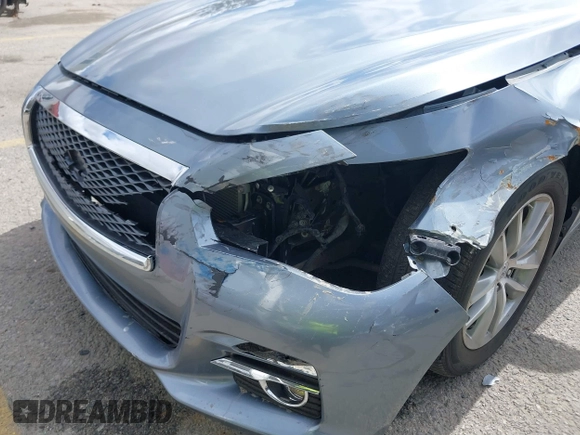 2014 Infiniti Q50 with VIN JN1BV7AP4EM685699, listed as a IAAI auction lot 41765788 with 117,127 mi miles. Bid and sale history available at carsss.com. Image 6.