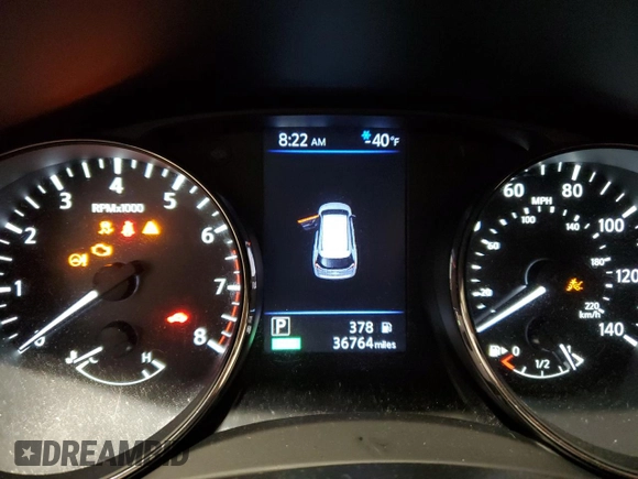 2020 Nissan Rogue S with VIN KNMAT2MV5LP517092, listed as a Copart auction lot 53244305 with 36,764 mi miles and Salvage Title. Bid and sale history available at DreamBid. Image 9.