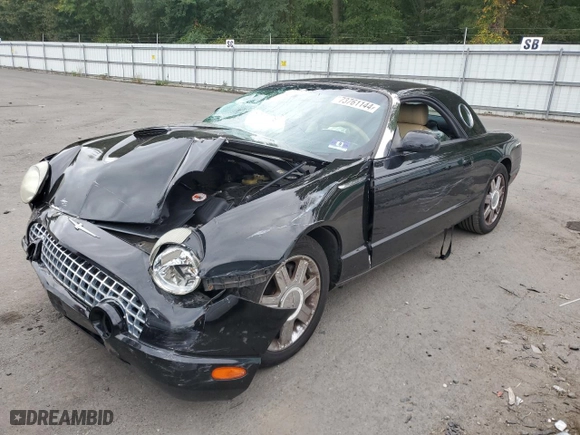 2005 Ford Thunderbird Deluxe with VIN 1FAHP60A55Y102032, listed as a Copart auction lot 73761144 with 50,402 mi miles and Salvage Title. Bid and sale history available at carsss.com. Image 1.