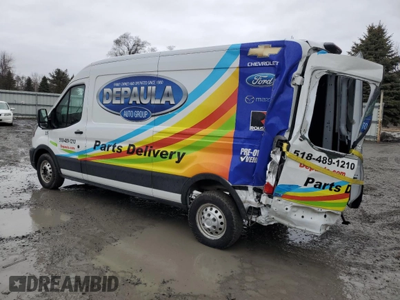 2021 Ford Transit Cargo with VIN 1FTBR2C83MKA48498, listed as a Copart auction lot 47932335 with 135,997 mi miles and Salvage title. Bid and sale history available at DreamBid. Image 2.