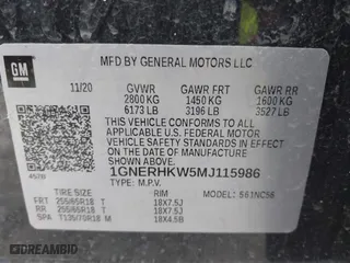 2021 Chevrolet Traverse LT Leather with VIN 1GNERHKW5MJ115986, listed as a IAAI auction lot 41420730 with 122,518 mi miles. Bid and sale history available at carsss.com. Image 9.