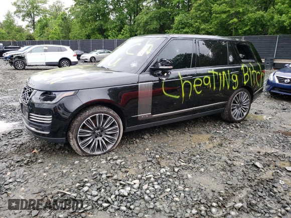 2020 Land Rover Range Rover Autobiography with VIN SALGV5SE1LA585829, listed as a Copart auction lot 54147064 with 83,016 mi miles and Salvage Title. Bid and sale history available at carsss.com. Image 1.