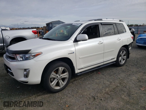 2012 Toyota Highlander Hybrid Limited with VIN JTEDC3EH5C2010262, listed as a Copart auction lot 44388965 with 166,019 mi miles and Salvage Title. Bid and sale history available at carsss.com. Image 1.
