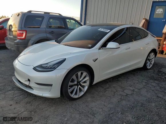 2019 Tesla Model 3 Long Range with VIN 5YJ3E1EB3KF494308, listed as a Copart auction lot 88750855 with 81,765 mi miles and Salvage Title. Bid and sale history available at carsss.com. Image 1.