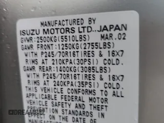 2002 Isuzu Trooper S z VIN JACDS58X627J11588, wystawiony jako Copart lot #76932404 z przebiegiem Nie podano mil oraz Szkody całkowita. Historia ofert i sprzedaży dostępna na DreamBid. Obrazek 14.