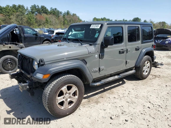 2019 Jeep Wrangler Unlimited Sport Altitude z VIN 1C4HJXDG4KW529970, wystawiony jako Copart lot #55122455 z przebiegiem 78 460 mil mil oraz Szkoda całkowita • Salvage title. Historia ofert i sprzedaży dostępna na DreamBid. Obrazek 1.