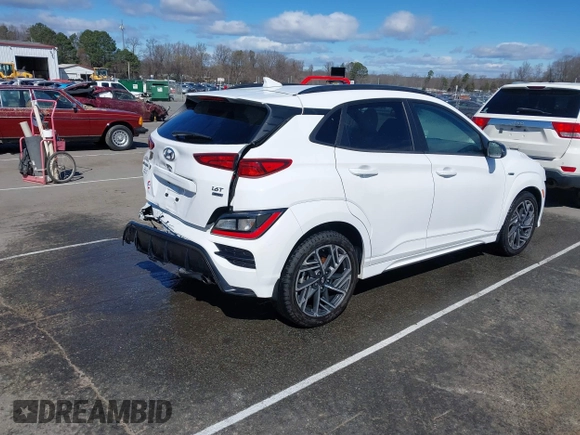 2023 Hyundai Kona N Line with VIN KM8K3CA34PU980566, listed as a IAAI auction lot 41745359 with 45,951 mi miles. Bid and sale history available at carsss.com. Image 4.
