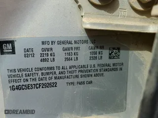 2012 Buick LaCrosse Leather with VIN 1G4GC5E37CF292622, listed as a Copart auction lot 48160615 with 85,426 mi miles and Salvage Title. Bid and sale history available at carsss.com. Image 12.