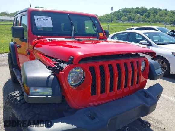 2018 Jeep Wrangler Unlimited Sport S z VIN 1C4HJXDGXJW168940, wystawiony jako IAAI lot #42200607 z przebiegiem 60 308 mil mil oraz . Historia ofert i sprzedaży dostępna na DreamBid. Obrazek 6.