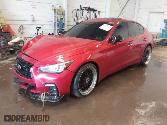 2021 Infiniti Q50 Red Sport 400 z VIN JN1FV7DR6MM881107, wystawiony jako IAAI lot #42370115 z przebiegiem 45 999 mil mil oraz . Historia ofert i sprzedaży dostępna na DreamBid. Obrazek 16.