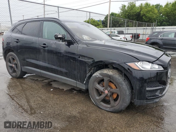 2018 Jaguar F-Pace 25t Premium with VIN SADCJ2FXXJA252400, listed as a Copart auction lot 55306745 with Not provided miles and Salvage title. Bid and sale history available at DreamBid. Image 4.