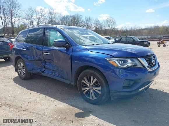 2019 Nissan Pathfinder SV with VIN 5N1DR2MN7KC615974, listed as a IAAI auction lot 41882548 with 117,512 mi miles. Bid and sale history available at carsss.com. Image 1.
