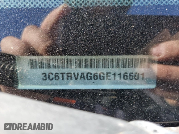 2016 Ram ProMaster Cargo with VIN 3C6TRVAG6GE116601, listed as a Copart auction lot 45022335 with Not Provided miles and Salvage Title. Bid and sale history available at DreamBid. Image 12.
