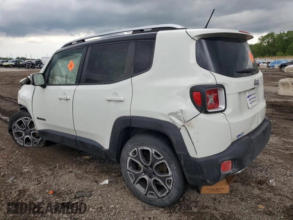 2015 Jeep Renegade Limited с VIN ZACCJADT0FPB57319, выставлен на аукционе Copart как лот 58262505 с пробегом Не указан миль и Списание • Salvage title. История ставок и продаж доступна на DreamBid. Изображение 2.