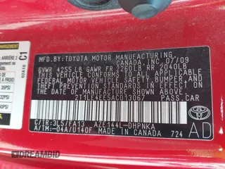 2010 Toyota Matrix S с VIN 2T1LE4EE5AC013067, выставлен на аукционе IAAI как лот 42493667 с пробегом 210 693 миль миль и . История ставок и продаж доступна на DreamBid. Изображение 9.