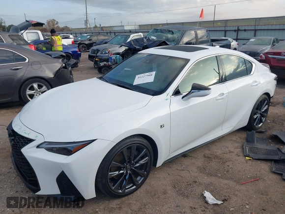 2023 Lexus IS with VIN JTHGZ1B27P5063200, listed as a IAAI auction lot 41227508 with 10,931 mi miles. Bid and sale history available at carsss.com. Image 2.