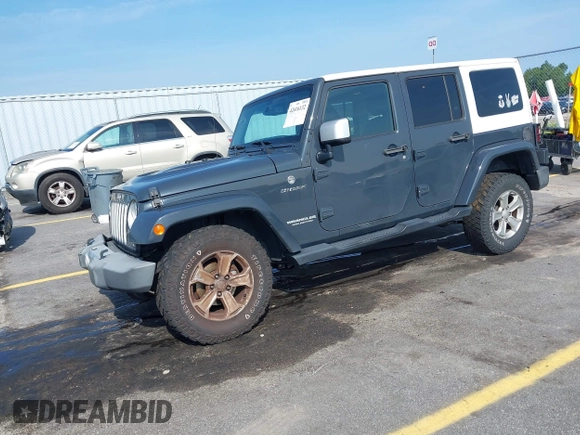 2017 Jeep Wrangler Unlimited Sahara with VIN 1C4HJWEG3HL648158, listed as a IAAI auction lot 42416132 with 95,954 mi miles and . Bid and sale history available at DreamBid. Image 2.