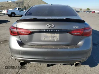 2019 Infiniti Q50 Luxe with VIN JN1EV7AP8KM514379, listed as a Copart auction lot 46948985 with 103,756 mi miles and Salvage title. Bid and sale history available at DreamBid. Image 6.