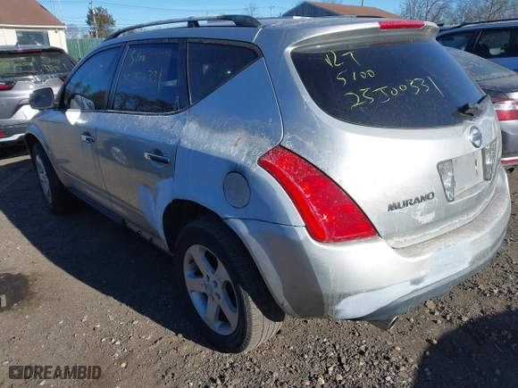 2003 Nissan Murano SL with VIN JN8AZ08WX3W225308, listed as a IAAI auction lot 41313008 with 999,999 mi miles. Bid and sale history available at carsss.com. Image 3.